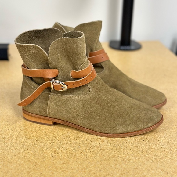 Lincoln Ankle Boots, Jeffrey Campbell x Free People Green Suede Boots 7 - Picture 1 of 9